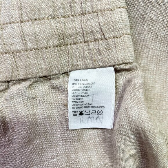 Tommy Bahama Size XS Beige Pull-On Linen Pants Elastic Waist - Picture 8 of 8